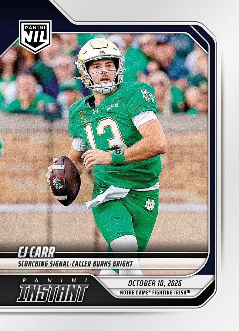 2026 Panini Instant NIL #6-CJC CJ Carr Notre Dame Fighting Irish PRESALE
