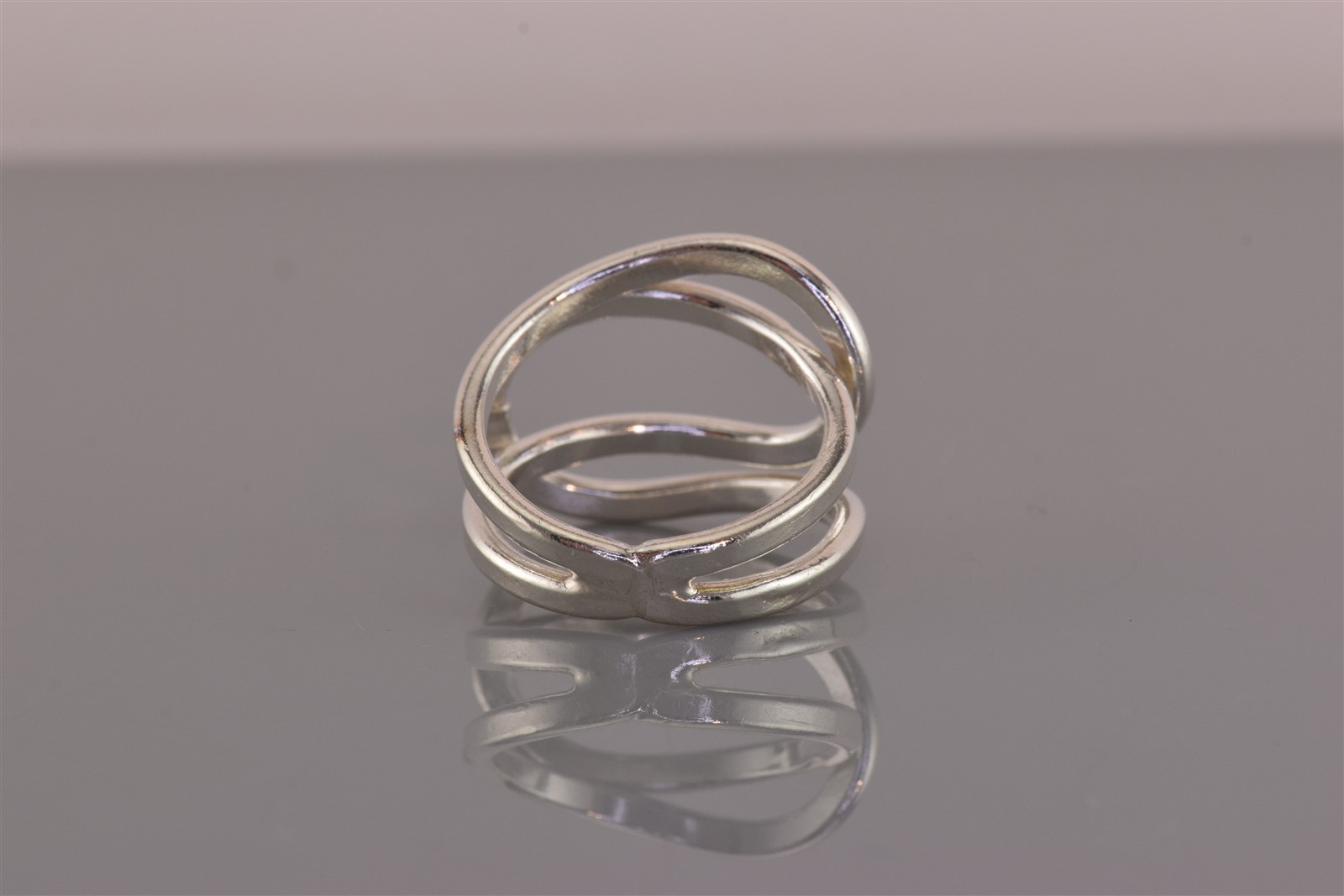 Sterling Silver Square Framed Interlocking Double… - image 4