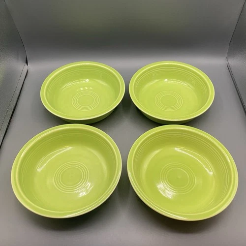 Fiesta Ware Lemongrass 7" Coupe Soup Cereal Bowl Homer Laughlin Retired Set of 4