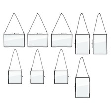 9 Pcs Brass Glass Frame Metal Hanging Glass Display Frame for pressed flowers