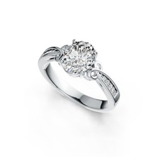Sterling Silver Semi Mount Ring Setting Oval OV 9X7mm with White Topaz