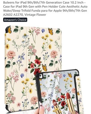 IPad Case 9th,8th,7th Generation 10.2 Floral Mirror Back