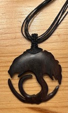 Tree of Life Carved Wood Pendant Necklace Choker!