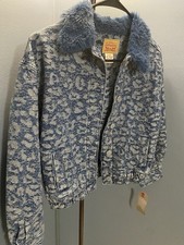 Levi s Kids Blue Patterned Denim Jacket Size M 10 12 Yrs Brand New 60 Retail