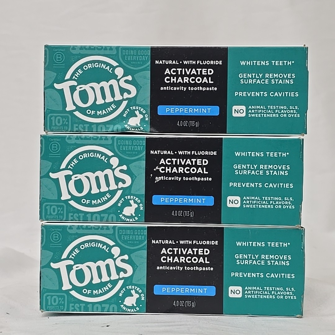 Tom's of Maine 4 Ounce Activated Charcoal Fluoride Toothpast