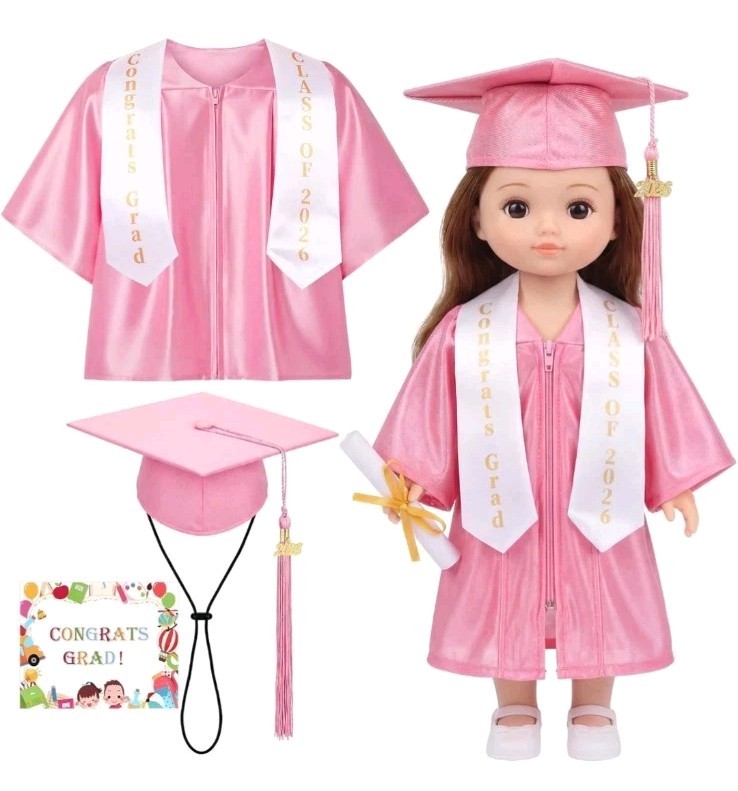 Graduation Doll Class Of 2026 Personalized Gift  Barbie Pink Washable Doll Card