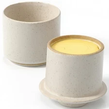 Beautiful Ceramic Butter Crock For Kitchen Countertop â€“ Premium Container w...