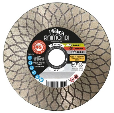 Raimondi Diamanttrennscheibe 179CCJ115CR zum Schneiden von Joker 45° Feinsteinzeug Ø115 mm