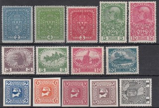 ÖSTERREICH Monarchie Lot 1908/1917 MH ungebrauchte Marken