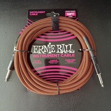 Ernie Ball 18' Braided Instrument Guitar Cable Orange/Black Pumpkin Pie P06469