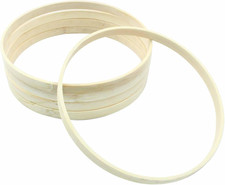 6Pcs 6 Inch Bamboo Floral Hoops, Wooden Hoop Wreath Frame Bamboo Ring for DIY Dr
