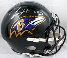 Casco da velocità Ray Lewis firmato Baltimore Ravens F/S con SB MVP-Beckett con ologramma