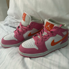 Jordan Air Jordan 1 Mid GS Pink/White/Orange ...