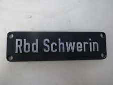 Heimatschild Rbd Schwerin Nachgu&szlig; Replik Alu Lok Schild Lokschild DR DRG