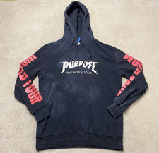 Justin Bieber Purpose World Tour Hoodie Medium Jumper Divided Black 2016