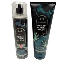 Bath  Body Works Wicked Vanilla Woods Fragrance  Body Cream 2 pc Set Full Size