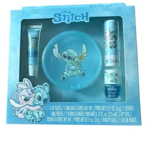 Disney Stitch Beauty Set Lip Gloss Nail Polish Lip Stick & Rembourrage de caisse