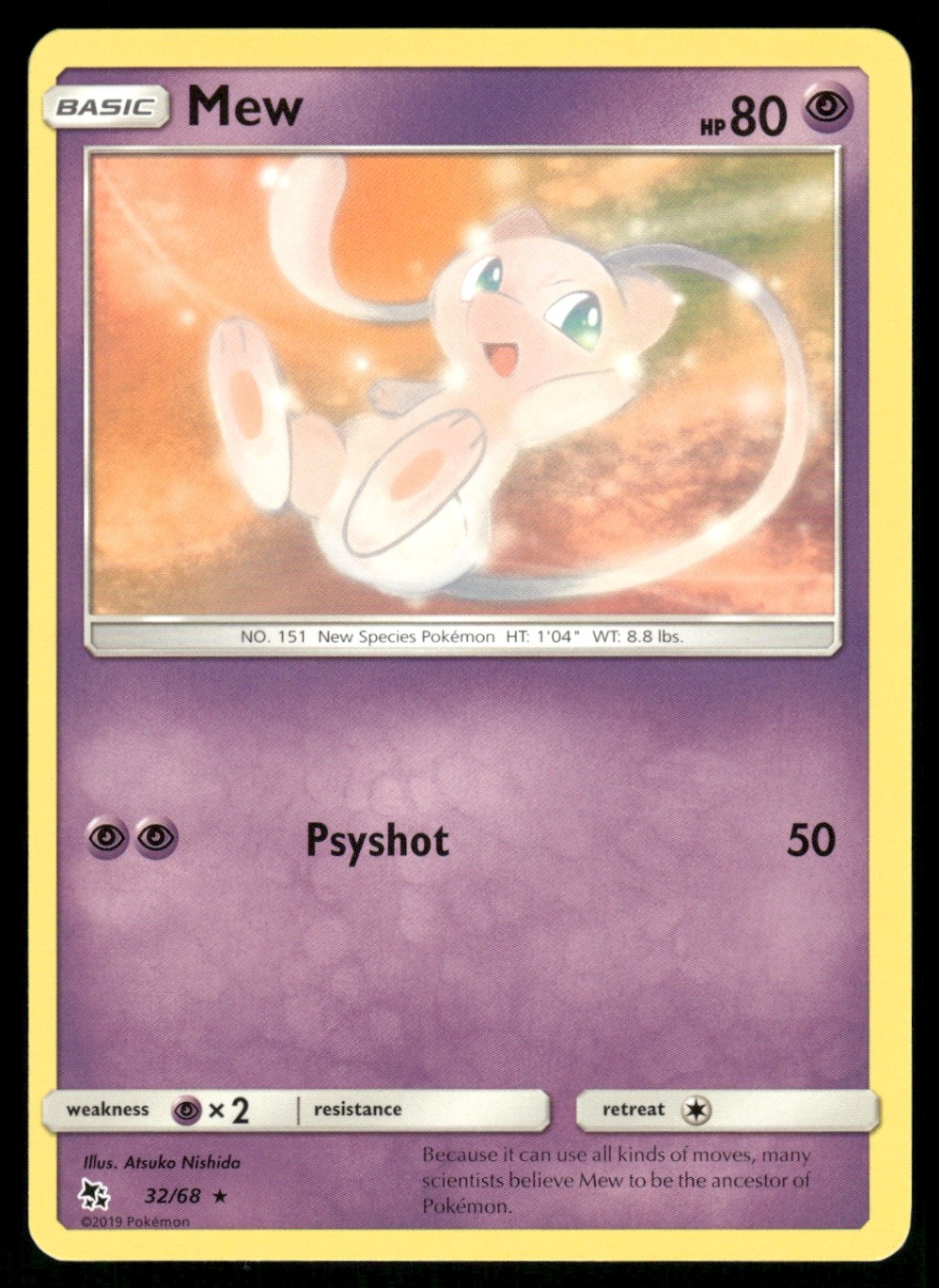 Mew Rare Hidden Fates 32/68 NM