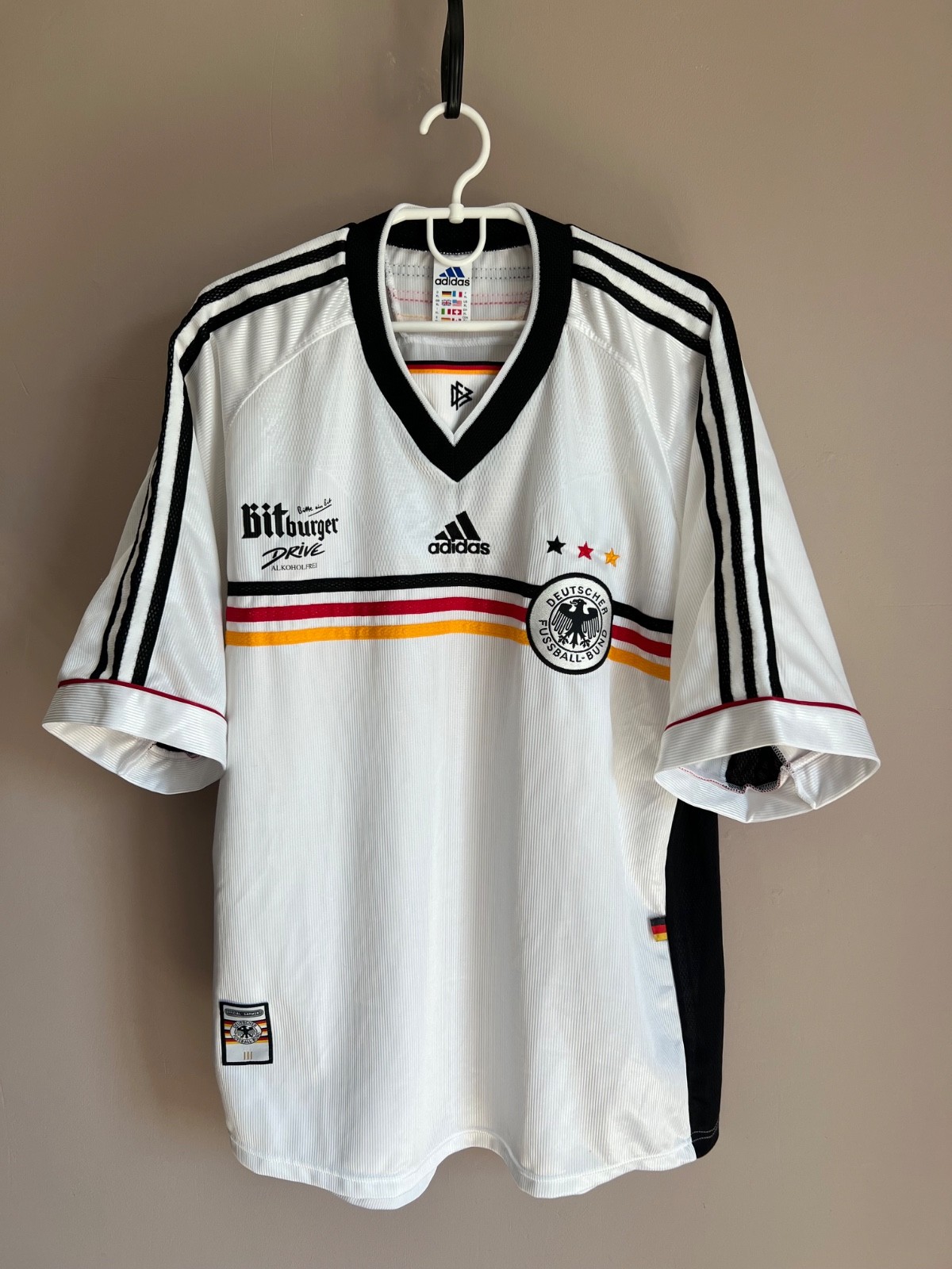 Germany 1998/2000 Home Football Shirt Adidas Vintage Soccer Size XL