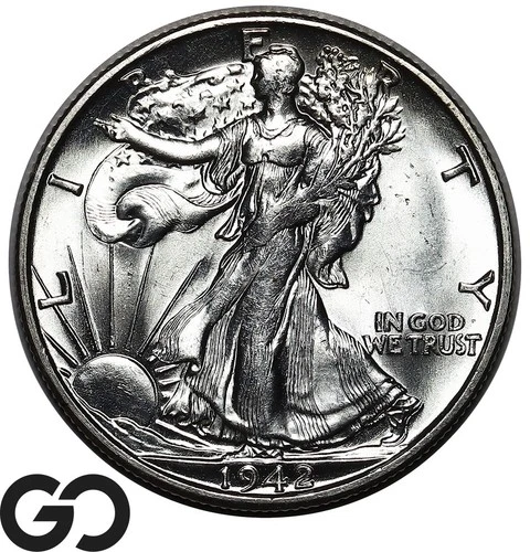 1942-S Walking Liberty Half Dollar, Blast White Superb Gem BU++