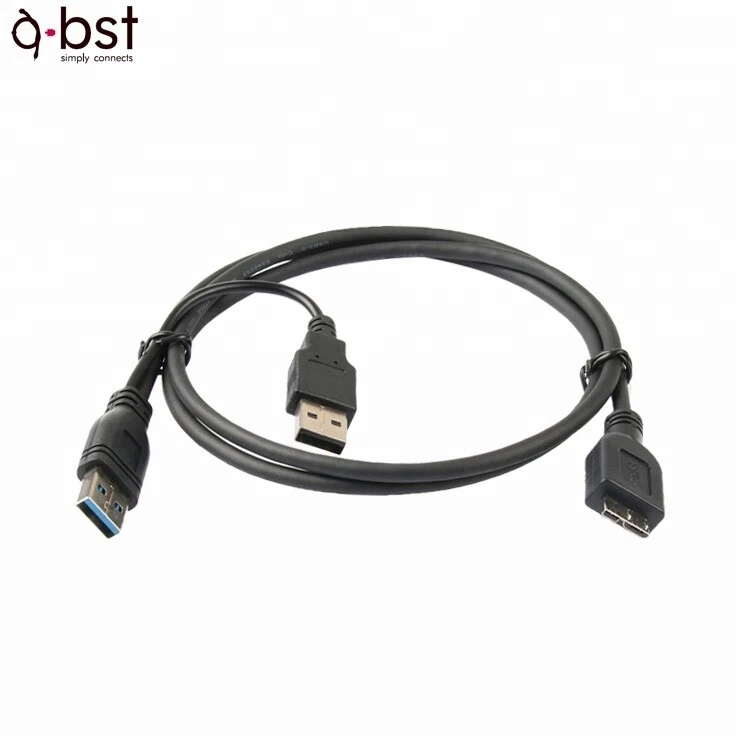 Usb 3.0 Male To Type A Micro B Male Dual Power Y spliter Cable Extension Wire   - Image 3 of 4