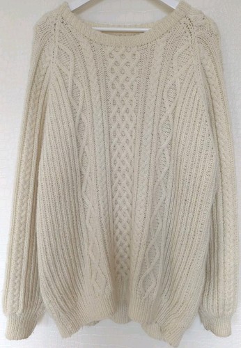 Jersey tejido con cable grueso retro hecho a mano unisex para dama XL