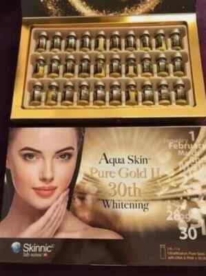 1 Box 100% Original Aqua Skin Pure Gold Serum   Anti-Aging Whitening DHL Ship