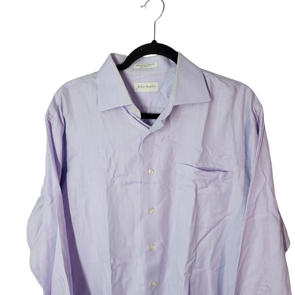 Camisa de vestir John W. Nordstrom para hombre talla 16,5 33 púrpura lisa manga larga Foto 2 de 4