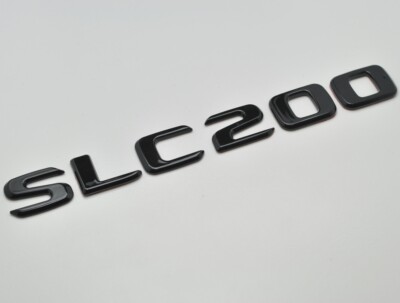 Glanz Schwarz SLC200 Auto Buchstabe Nummer Heck Kofferraum Abzeichen Emblem für Mercedes Benz