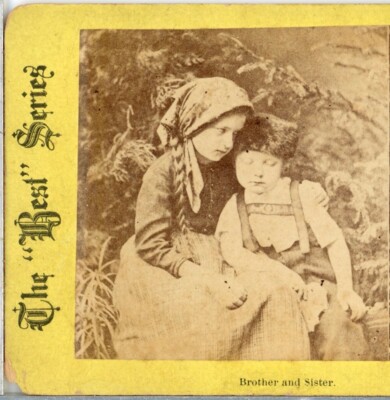 CHILDREN, ''Brother and Sister'' --Gems of German Life Stereoview A8