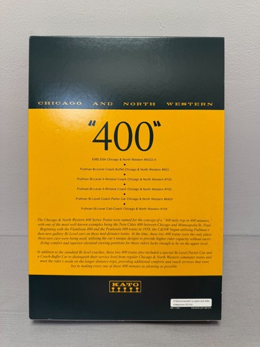 Kato 106-104-LS N Scale C&NW EMD E8A & Pullman Bi-Level "400" Train 6-Unit-Set - Picture 10 of 14