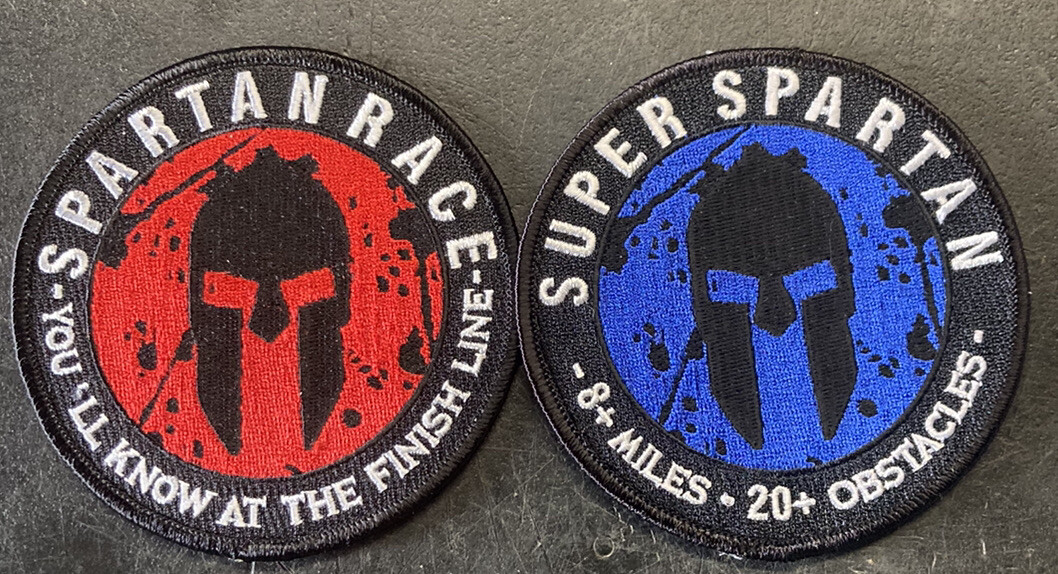 Spartan Race Patch Set Red Blue Trifecta Obstacle ORC Mud Run