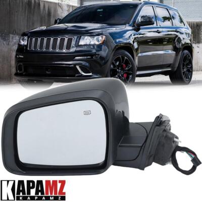Power Glass Mirror For 2011-21 Jeep Grand Cherokee Driver Side Heated Paintable
