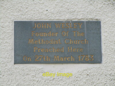 Photo 6x4 Plaque commemorating visit of John Wesley On wall of Trinity Co c2021