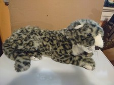 VINTAGE 1989 PLUSH Creations SNOW LEOPARD Black White 21"