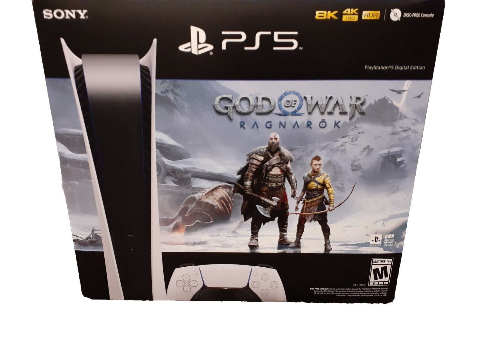 Ps5 Digital Edition Godofwar Ragnarok Disc Free Console-image