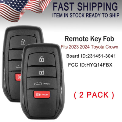 2 Replacement Fits 2023 2024 Toyota Crown Smart Keyless Remote Key Fob HYQ14FBX
