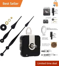 Modern Black Long Shaft Clock Movement Kit with Spade Hands for Stylish Decor