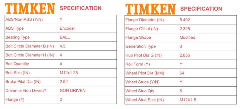 TIMKEN HA590202 Rear Wheel Bearing & Hub for Honda Accord Acura TSX 5 Lug No ABS - Image 3 of 4