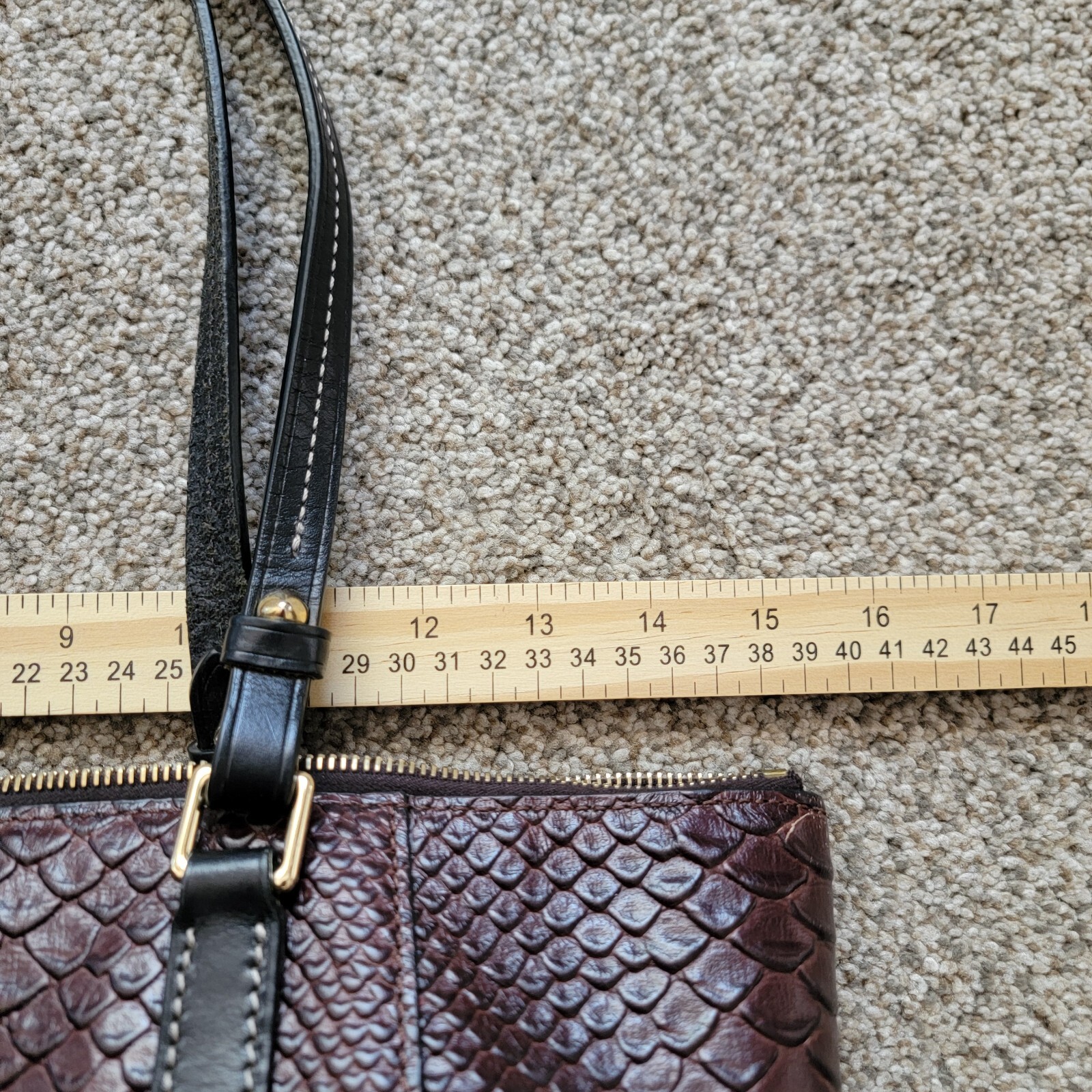 Dooney & Bourke Dark Brown Python Snakeskin Embos… - image 6