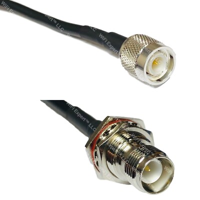 RFC240UF TNC MALE to RP-TNC FEMALE BULKHEAD RF Cable FAST-SHIP LOT