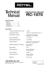 Manuale di servizio - Manuale di servizio per Rotel RC-1070 