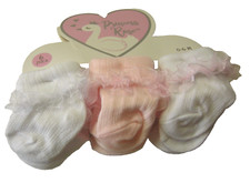 Princess Rose Baby Socks, 0-6 Months, Girl, 6 Pack, Pink  White, Brand New