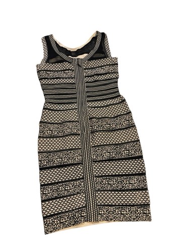 Herve Leger Bandage BodyCon Dress Black and Tan Print Size Medium - Picture 6 of 13