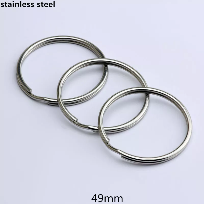 Big Stainless Steel Split Key Ring Keychain Keyring Hoop Ring Loop 49mm  2-3000X