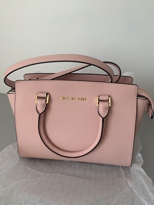 Michael Kors Selma Medium Pastel Pink Leather Satchel  Bag
