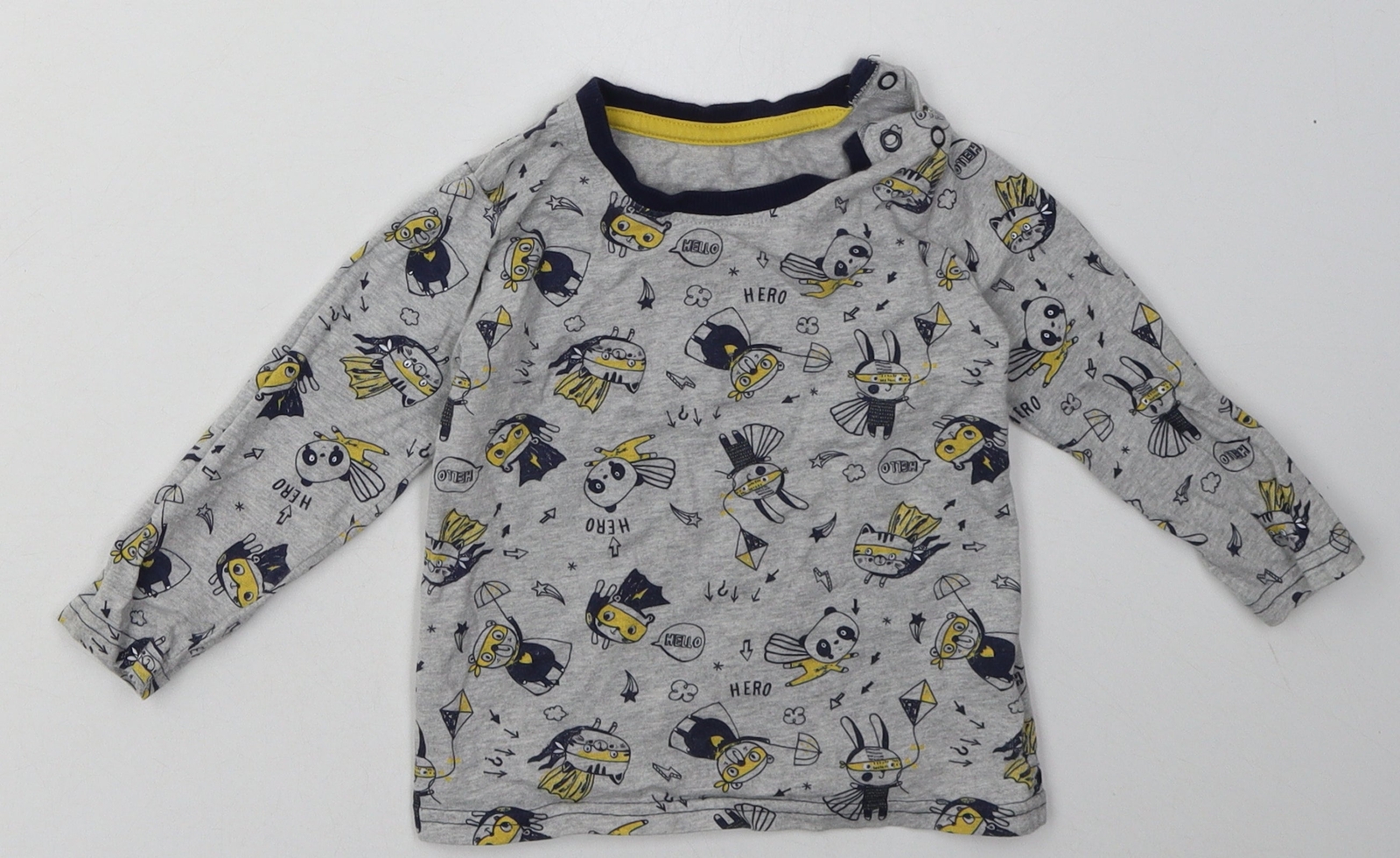 George Boys Grey Cotton Blend Casual Size 12-18 Months Butto