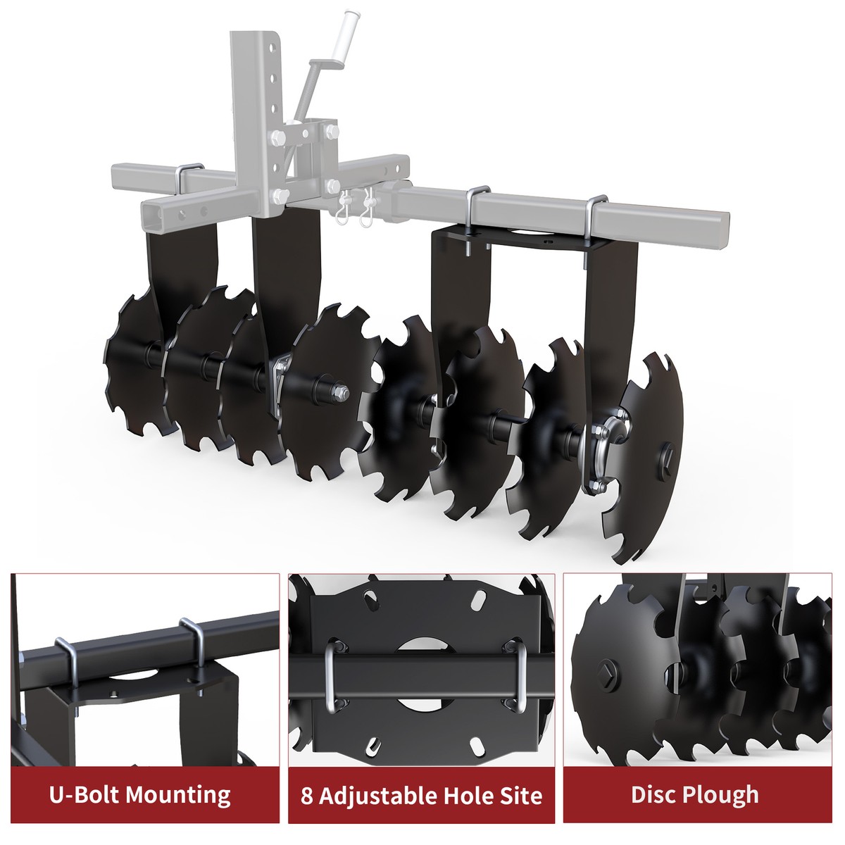 Disc Plow Harrow Designed to Break up Tough Ground for ATV