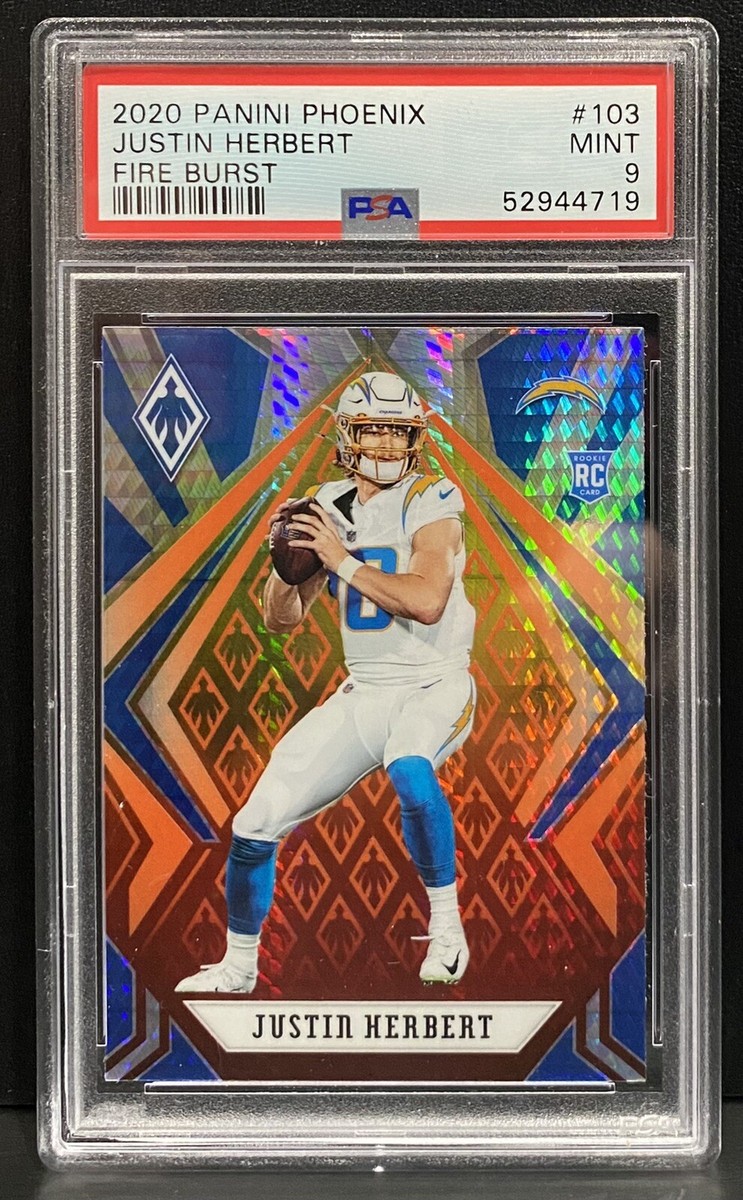 JUSTIN HERBERT 2020 Panini Phoenix Fire Burst Prizm RC Rookie #103