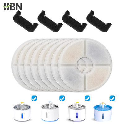 #ad HBN 12 Pack Cat Water Fountain Filters Triple Filtration System Pet Replacement $14.99